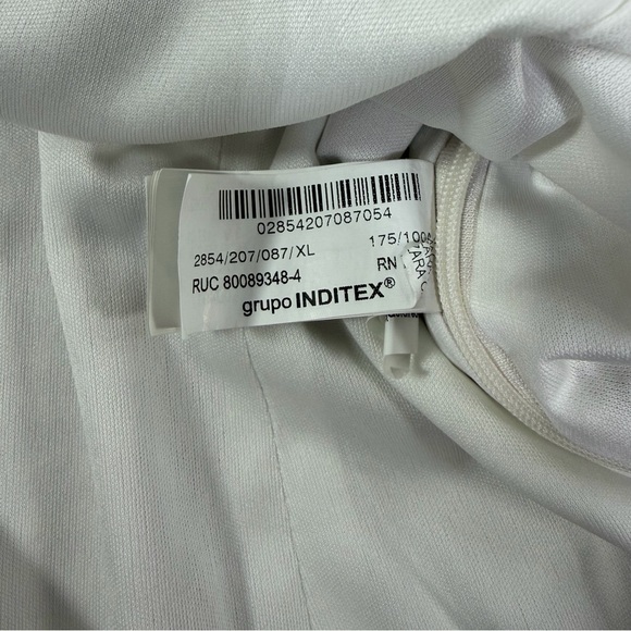 ZARA Gingham Corset Milk Maid Tank Top Rust White Ruched Tie Women’s Size XL - Picture 9 of 9